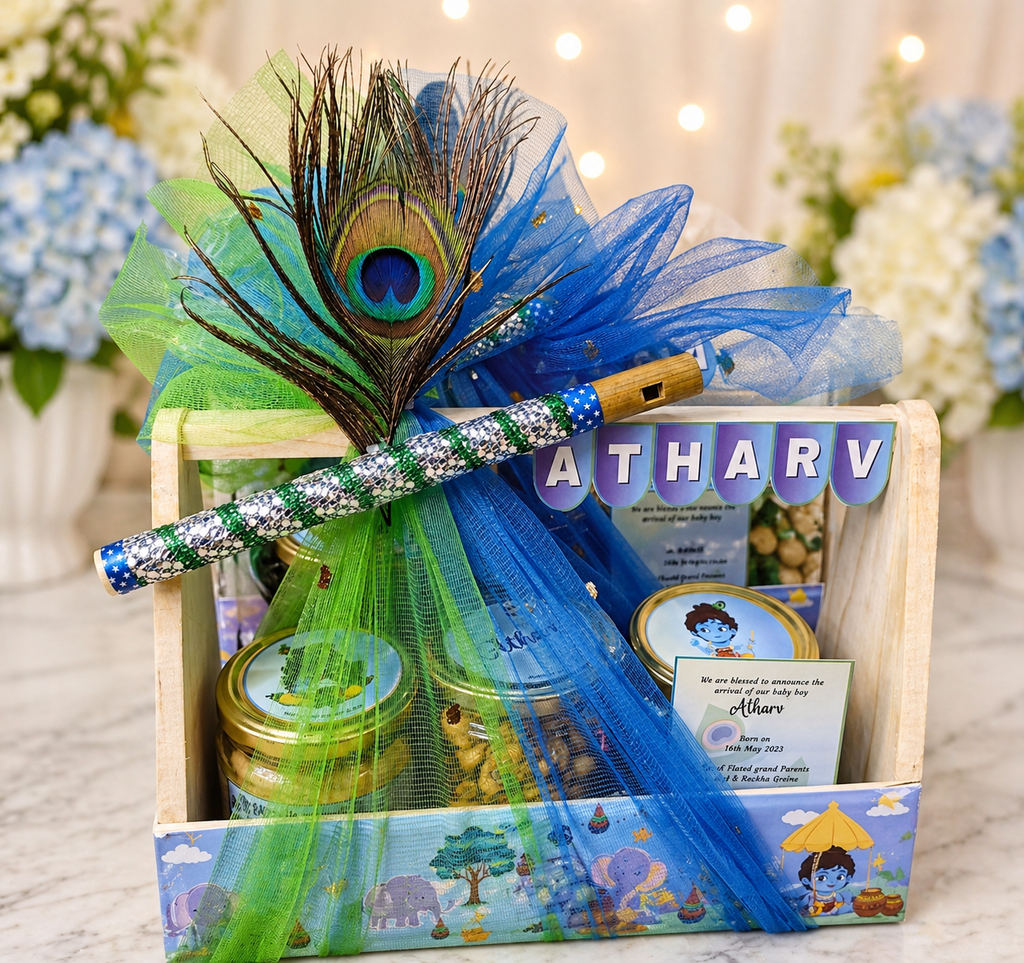 Personalised Baby Boy Welcome Hamper – Krishna Theme