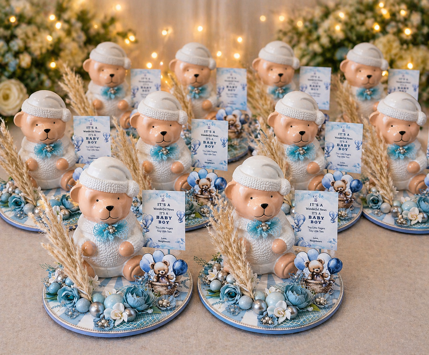 Baby Boy Announcement Teddy Bear Hamper