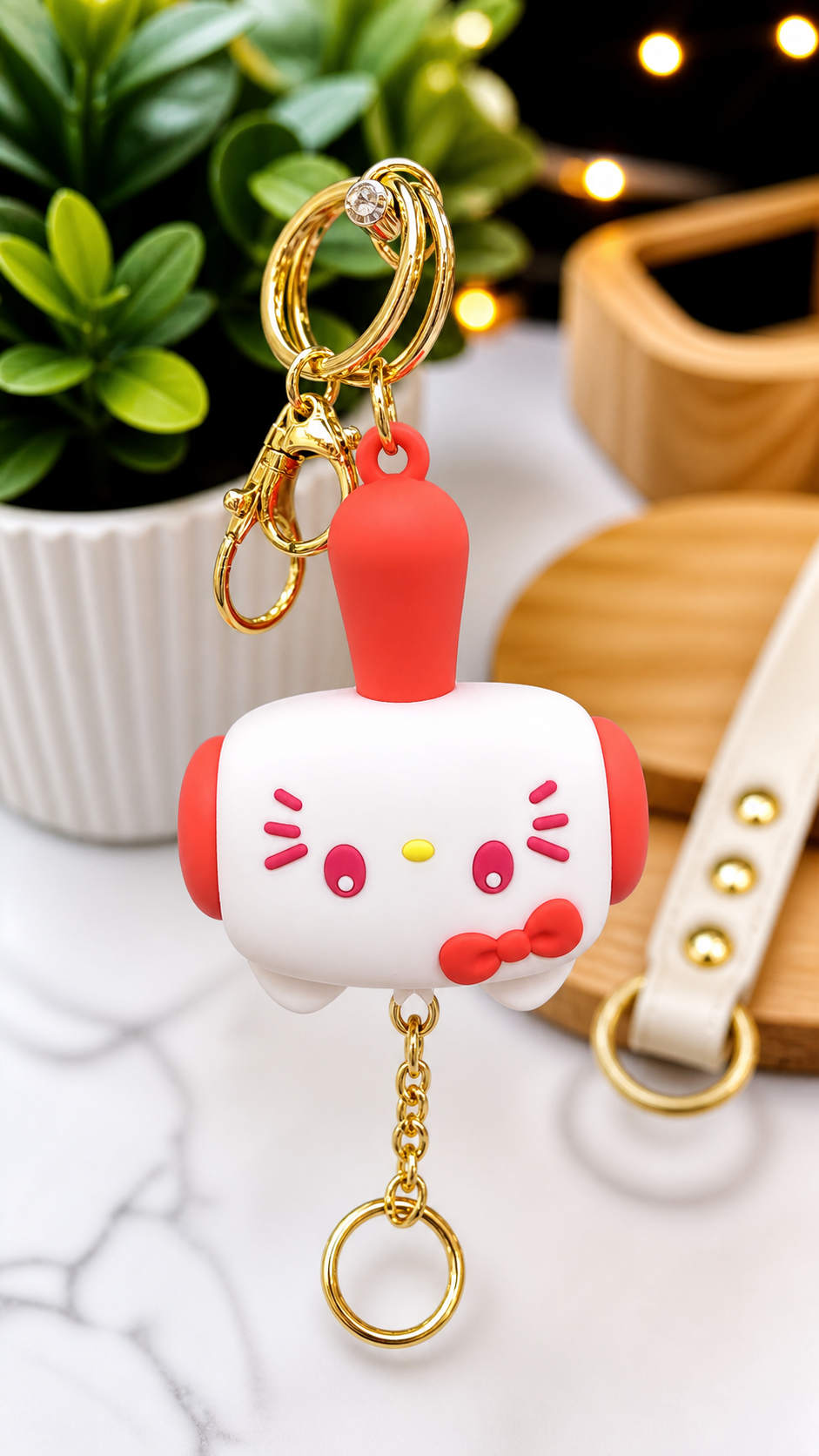 Cute Character Keychain – Panda, Kuromi & Hello Kitty